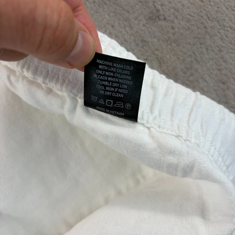 TODD SNYDER Straight Fit 100% Linen Beach Pants in White Men 2XL Drawcord NWT